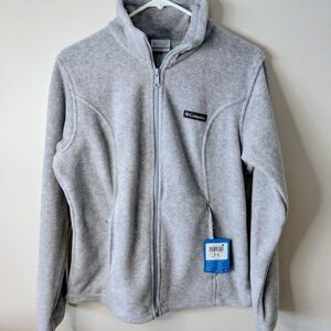 NWT Columbia Light Gray Fleece Full Zip Jacket Size MEDIUM